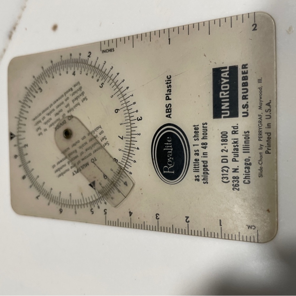 Slide Rule or Pocket Calculator with Advertising 1960s